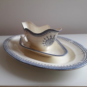 Clairefontaine earthenware dish and sauce boat, ALHAMBRA model - Terre de fer
