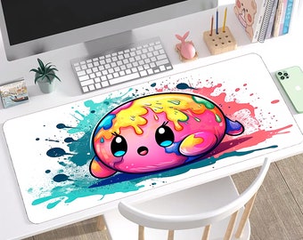 Kawaii Dreamland Desk Mat, Pink Hero, Large Mousepad
