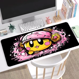 ピンクのヒーローが描かれたかわいいマウスパッド、愛らしいヒーローが描かれたドリームランドデスクマット、ファンタジーアートが描かれた大きなデスクマット、かわいいマウスパッド