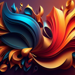 Abstract Printable Wallpaper Dreamy 3D | PNG 8K Background Digital