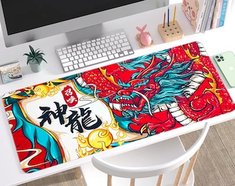 Chinese Dragon Large Gaming Mouse Pad, XXL Fantasy Playmat