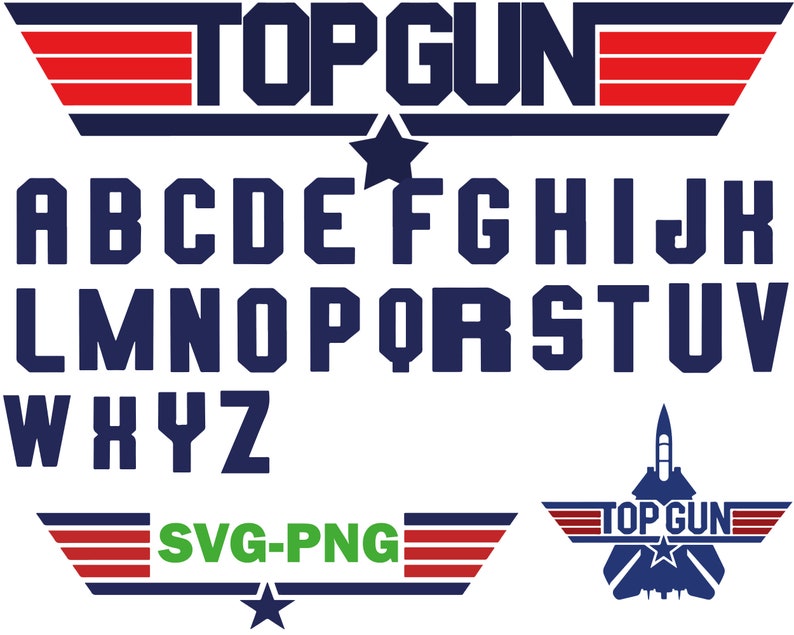 Top Gun Logo SVG Top Gun Font Top Gun Svg bundel Tup Gun Etsy België