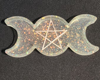 Epoxy Resin Triple Moon Altar/Trinket Tray