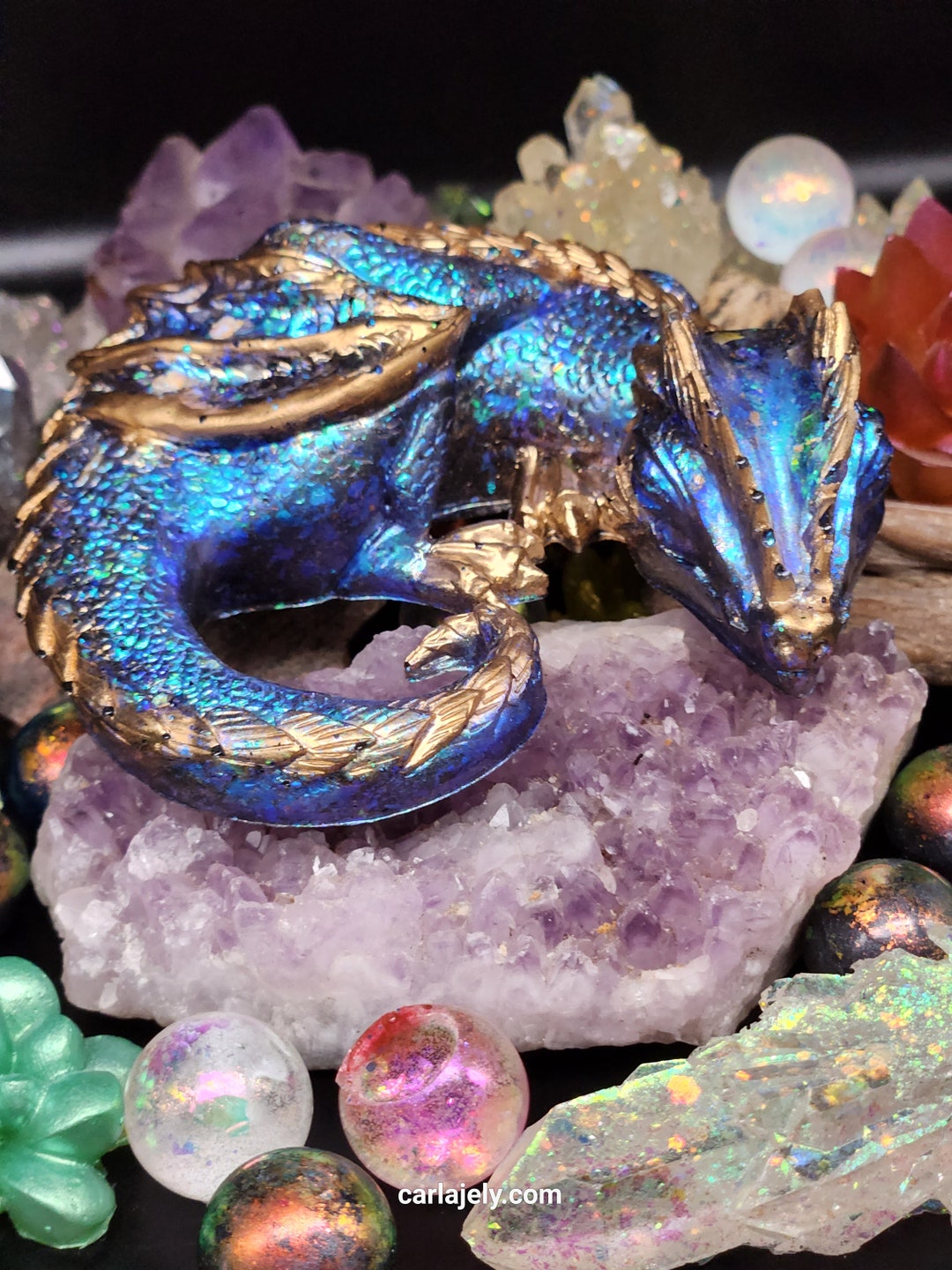Hand Poured Epoxy Resin Dragon Figurines Etsy