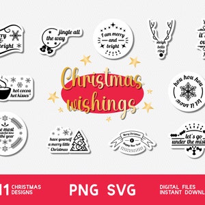 Pegatinas digitales de deseos navideños