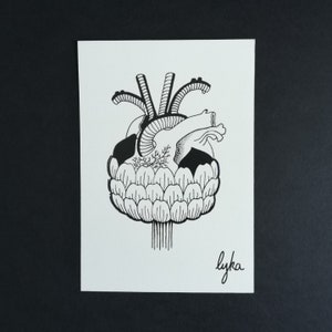 Carte postale graphique Cœur d’Artichaut