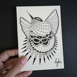 Carte postale graphique Grand Colibri