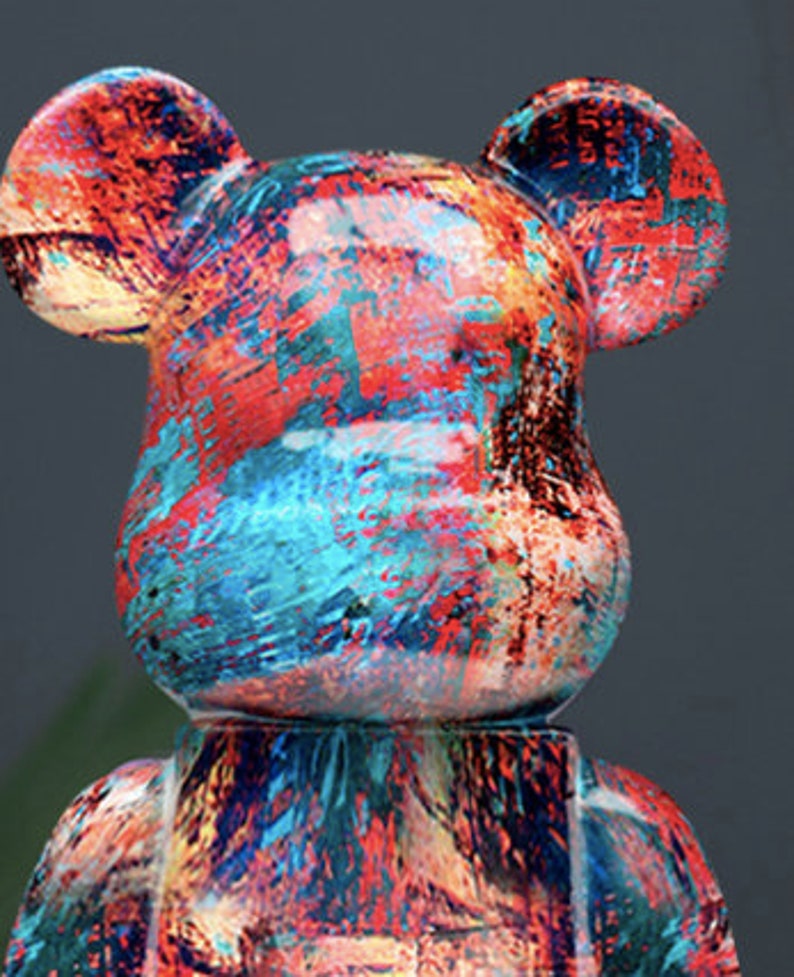 Abstract Bear Brick Resin Sculpture Bear Statue Graffiti Etsy UK