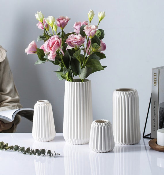 Nordic Modern White Decorative Ceramic Flower Vase Living | Etsy UK