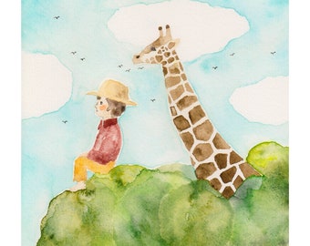 Together - Original Giclée Print of Watercolor, poetic Illustration, Signed by Artist