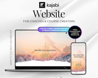 Kajabi Spiritual Website Theme, Feminine Healing Template Design for Online Soulful Businesses (20+ pages)