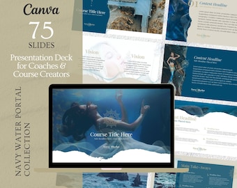 Canva Presentation Slide Deck Template for online coaches, course creators, Canva slides, perfect for Kajabi Course, Spiritual Business