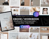 Ebook Template Editable in Canva: BOHO Ebook Workbook Journaling Morning Routine Coaching (120+ Pages)