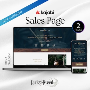 Kajabi Sales Page Template for Coaches & Course Creators | Green Earthy | Sales Page Landing Page Kajabi Theme | Spiritual Branding