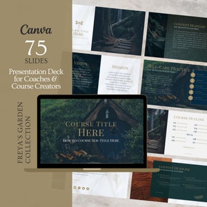 Canva Presentation Slide Deck Template for online coaches, course creators, coaching lead magnet, compliments Kajabi Course Theme