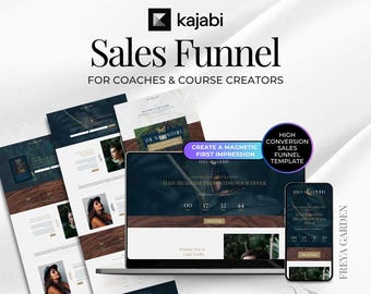 Kajabi Course Sales Funnel, Earthy Lead Magnet Templates for Online Business (Includes 6 Pages)