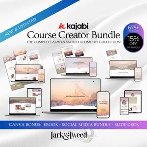 KAJABI Course Creator Bundle, Website, Podcast, Webinar & Sales Funnel, Course Themes, Social Media, Ebook Workbook, Slide Deck Templates