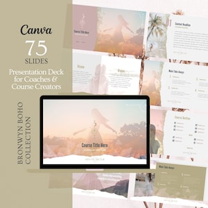Canva Presentation Slide Deck Template for online coaches, course creators, Canva slides, perfect for Kajabi Course, Spiritual Business