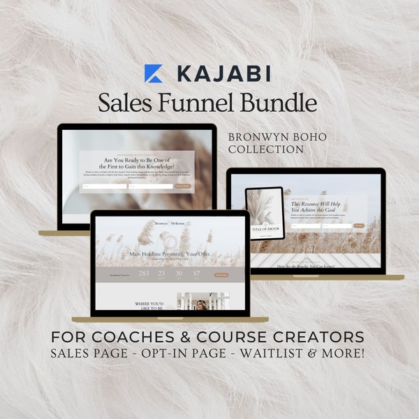 KAJABI Sales Funnel Template Bundle for Coaches and Course Creators, Lead Magnet Template for Soul-Led Business, Soul Entrepreneur, BOHO