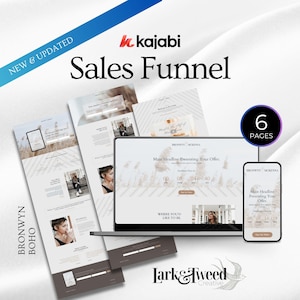 Kajabi Sales + Opt-in Funnel Template for Coaches & Course Creators | BOHO Minimalist | Sales + Opt-in Funnel Landing Page Kajabi Theme