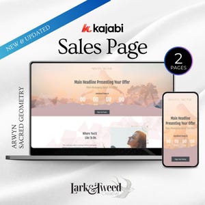 Kajabi Sales Page Template for Coaches & Course Creators | High Vibe | Sales Page Landing Page Kajabi Theme | Spiritual Branding