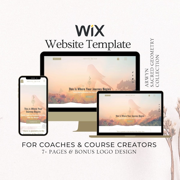 Modèle de site Web spirituel WIX, conception de site Web, thème intuitif pour coach de vie, modèle de site Web WIX, créateur de cours site Web WIX