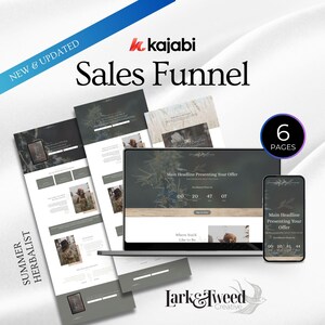 Kajabi Sales + Opt-in Funnel Template for Coaches & Course Creators | Bold Earthy Sales + Opt-in Funnel Landing Page Kajabi Theme Spiritual
