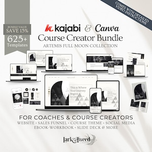 Kajabi Canvaコースクリエイターバンドル：スピリチュアルコーチウェブサイト、コーステーマ、セールスファネルテンプレート