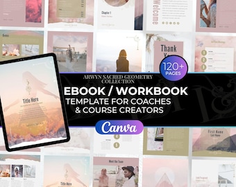 Canva Ebook Workbook Template: Pink & Gold Theme Coaching, Journaling, Morning Routine (120+ Pages)