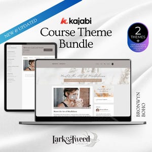 Kajabi Course Template for Coaches and Course Creators | BOHO Minimalist | Premier & Momentum Kajabi Theme | Spiritual Branding Design