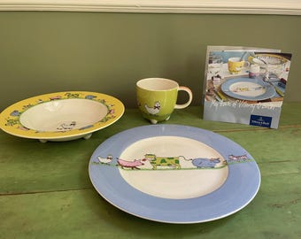 Villeroy & Boch Farm Animals Barnmatsset i metallväska 3 delar