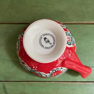 Anthropologie Elka Ayaka kaffekopp röd fot vridet handtag bild 7
