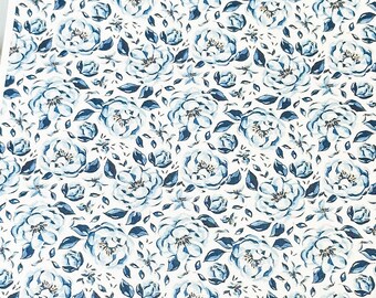 Transfer Paper Sheet 188 Blue Flowers | Water Soluble Paper Sheets | Image Transfer Paper | Clay Tools | Clay Earrings Making