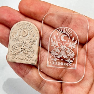 Celestial Arch Acrylic Texture Tile | Acrylic Embossing Stamp | Polymer Clay Debossing Tool | Clay Earrings Making Tool