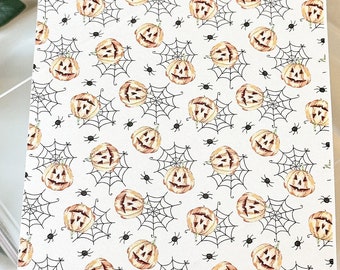 Transfer Paper Sheet 185 Pumpkins & Spiderwebs  | Water Soluble Paper Sheets | Image Transfer Paper | Clay Tools | Clay Earrings Making