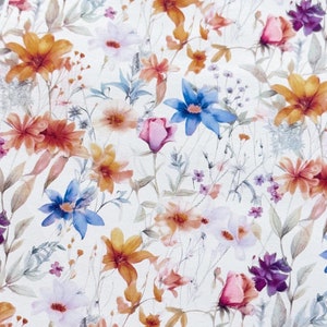 Feuille de papier transfert Fleurs sauvages 436 | Feuilles de papier solubles dans l'eau | Papier transfert d'image | Outils d'argile | Fabrication de boucles d'oreilles en argile