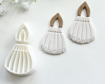 Juego de cortadores de arcilla polimérica con forma de macramé puntiagudo y colgante / Herramientas para arcilla polimérica / Fabricación de aretes / Herramientas para repujado de arcilla