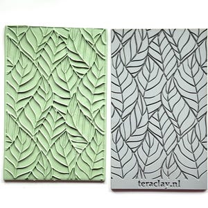 Wavy Leaves Rubber Texture Mat for Polymer Clay | Embossing Clay Tools | Clay Jewellery Tool