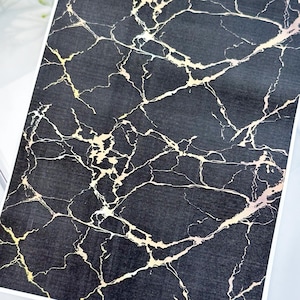 Marble Black & Gold Transfer Paper Sheet 405 | Water Soluble Paper Sheets | Image Transfer Paper | Clay Tools | Clay Earrings Making