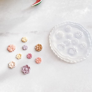 Molde de silicona microfloral para arcilla polimérica/fabricación de joyas de resina/arte de uñas