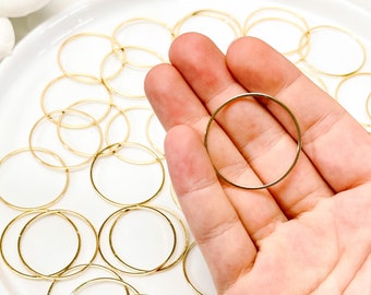 10pcs 24k Shiny Gold Plated Circle Brass Bezel Charms