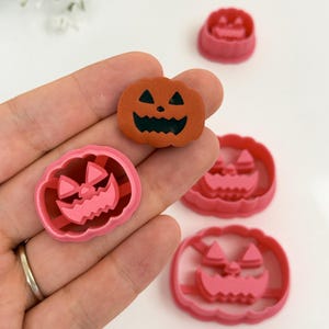 Jack-O&#39;-Lantern Pumpkin Polymer Clay Cutter | Polymer Clay Tools | Earring Making | Embossing Clay Tools
