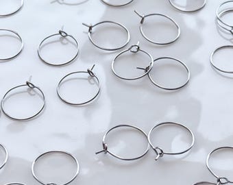 Cerchietti per orecchini in acciaio inossidabile chirurgico 316L, 50 pezzi/sacchetto, anti-ossidazione / Accessori per gioielli con orecchini