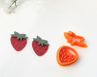 Strawberry Set Polymer Clay Cutters | Polymer Clay Tools | Earring Making | Embossing Clay Tools