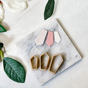 Afgeronde lange vijfhoekige vorm polymeerklei-snijset | Gereedschappen van polymeerklei | Sieraden Gereedschap | Oorbellen maken | Hulpmiddelen voor het reliëf maken van klei