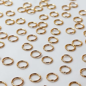 Anneaux ouverts de haute qualité en laiton plaqué or 18 carats 200 pcs/sac Anti-ternissement | Apprêts pour boucles d'oreilles sans nickel