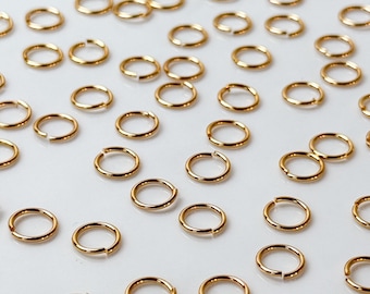 High-Quality 18K Gold Plated Plated Brass Open Jump Rings 200 pcs/bag Anti-Tarnish | Nickel Free Earring Findings