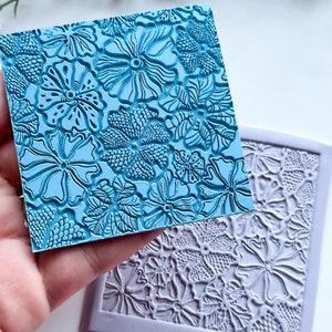 Groovy Flowers rubberen textuurmat voor polymeerklei | Embossinggereedschap voor klei | Sieradentool van klei
