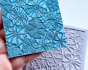 Groovy Flowers Rubber Texture Mat for Polymer Clay | Embossing Clay Tools | Clay Jewellery Tool