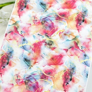 Marmor Bunt Transferpapier Bogen 399 | Wasserlösliches Papier | Bildtransferpapier | Tonwerkzeuge | Ton Ohrringe machen